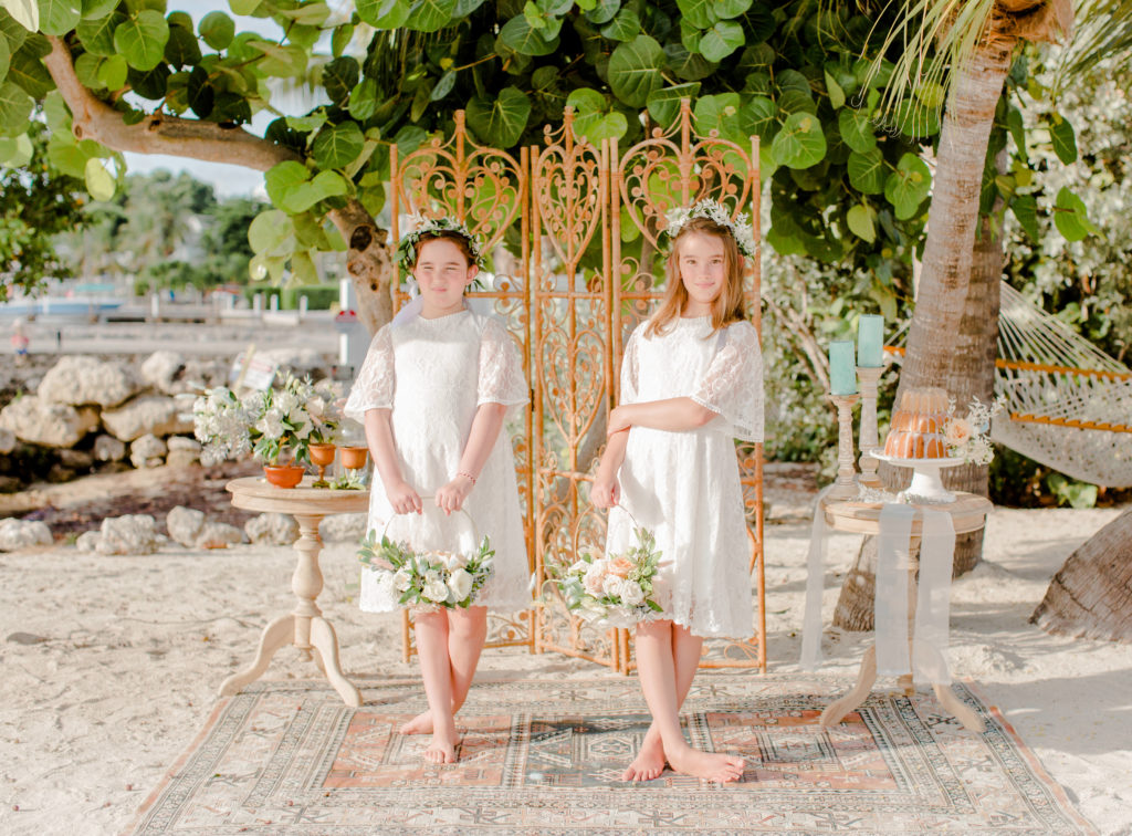 Bayside Inn Key Largo, Bayside Inn Wedding, Key Largo Wedding, Boho flower girls