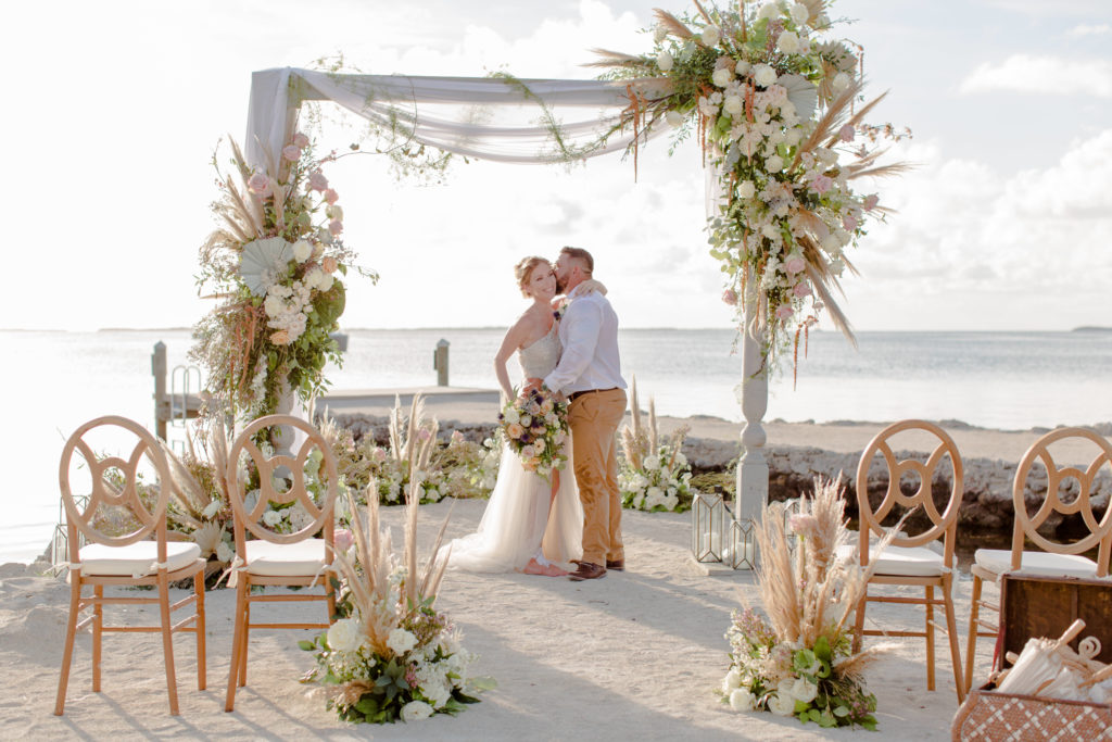 Bayside Inn Key Largo, Bayside Inn Wedding, Key Largo Wedding, Boho wedding arch