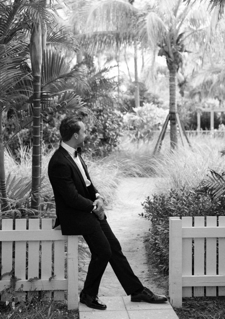 Groom getting ready on wedding day