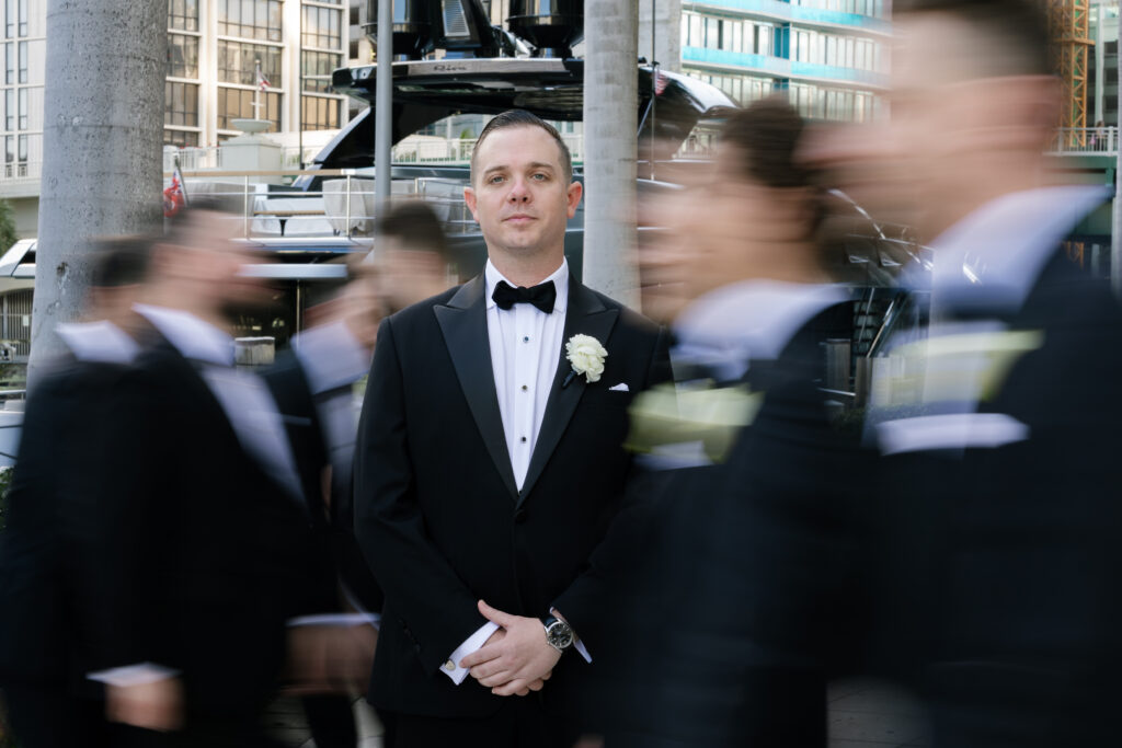 Groom during wedding morning getting ready photos